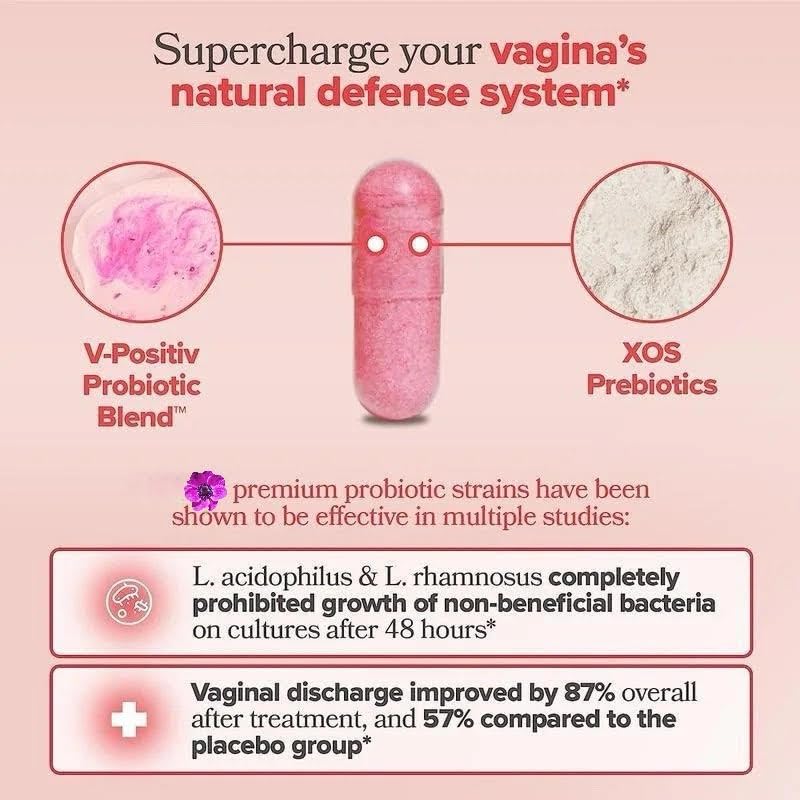 Image of Vaginal Probiotics for Women's pH Balance with Prebiotics & Lactobacillus Blend, Promotes Healthy Vaginal Odor & Flora, 60 Count