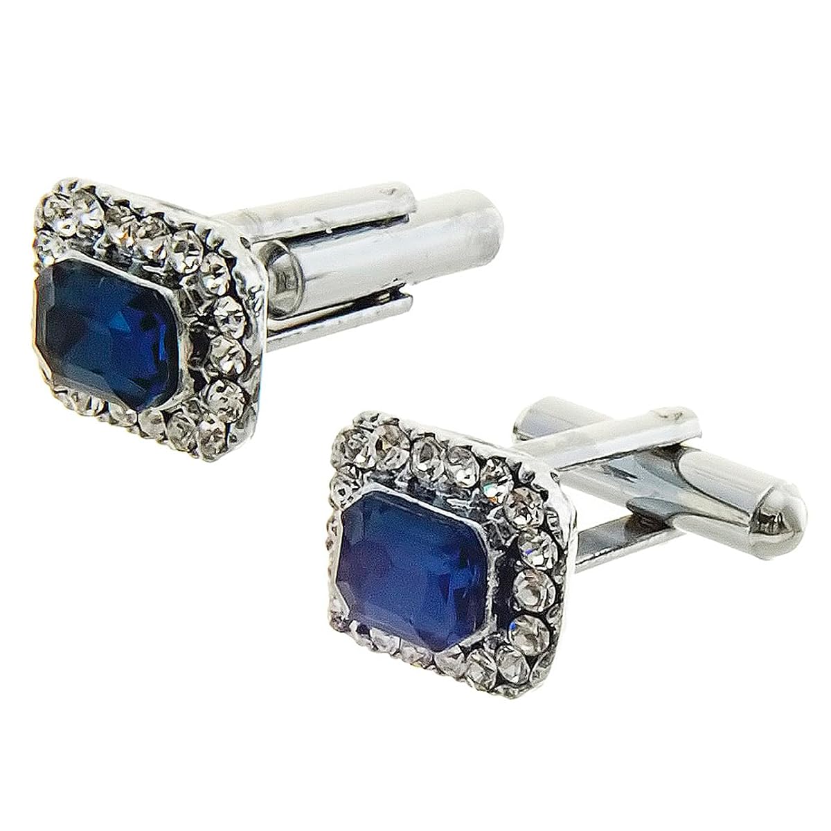 LUCKY JEWELLERY Unique Men Jewelry Stone Silver Plated Sleeve Formal Cuff
