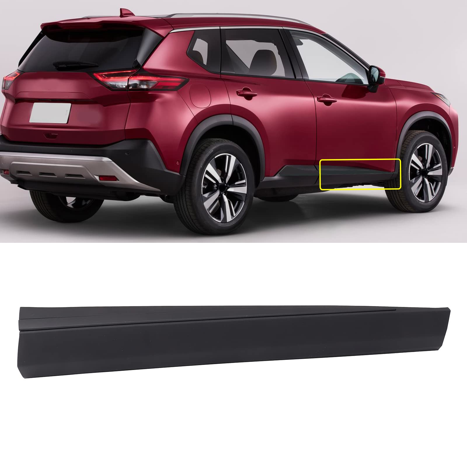 Door Molding Trim Fit for Nissan Rogue 2021 2022 2023 Front Lower Right Passenger Side Door Protector Cover Strip Black