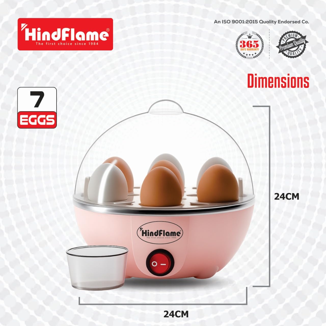 Insta Electric Egg Boiler, 7 Egg Capacity, Auto Shut-Off & Over heat Protection Fast Boiling, Steaming, Egg Poacher, Compact Design for Home & Kitchen 350 W (Multicolor)