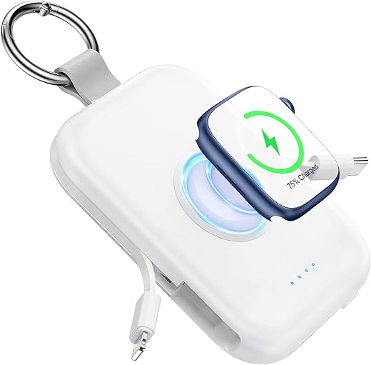 RORRY Power Bank, batteria esterna da 5000 mAh con cavo integrato, per...