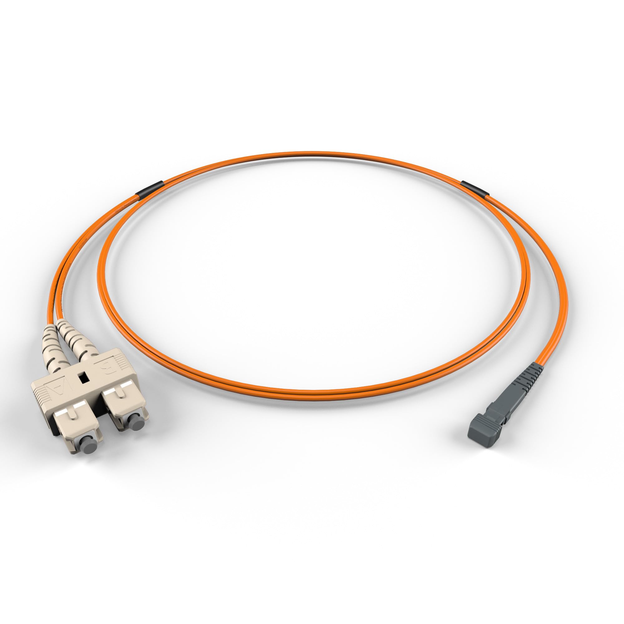 FiberCablesDirect MTRJ-SC OM1 Fiber Patch Cable - 10Gb Duplex 50/125µm Multimode Corning Glass | 2M (6.56ft) | Bulk Networking, Data Centers, Telecom, Enterprise Applications