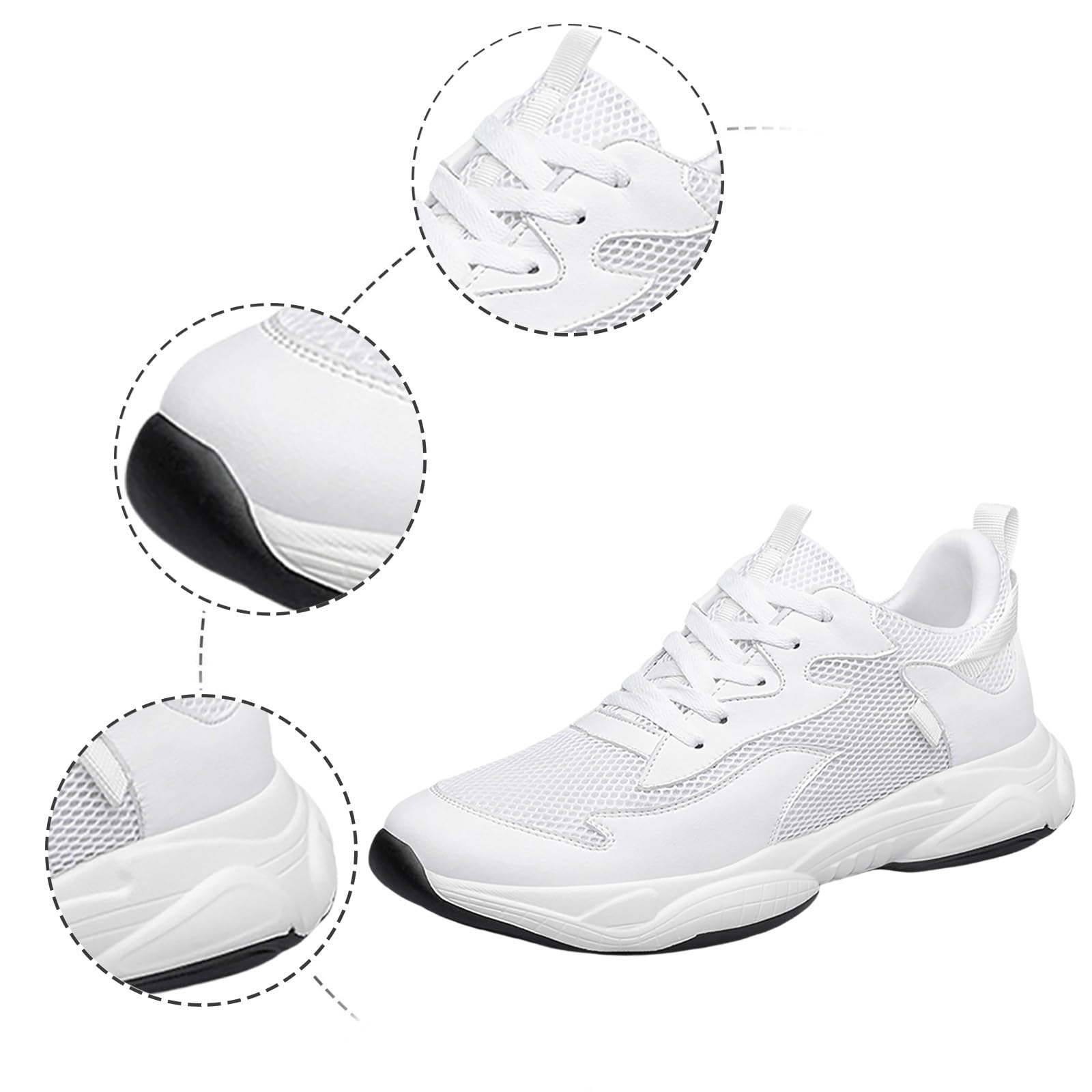 Elevador Zapatos Hombre Zapatillas Deportivas Ligeras Zapatos Deportivos Malla Transpirable Zapatos de Caminar Aumento de Altura Zapatos de Correr Antideslizantes Athletic Joggers