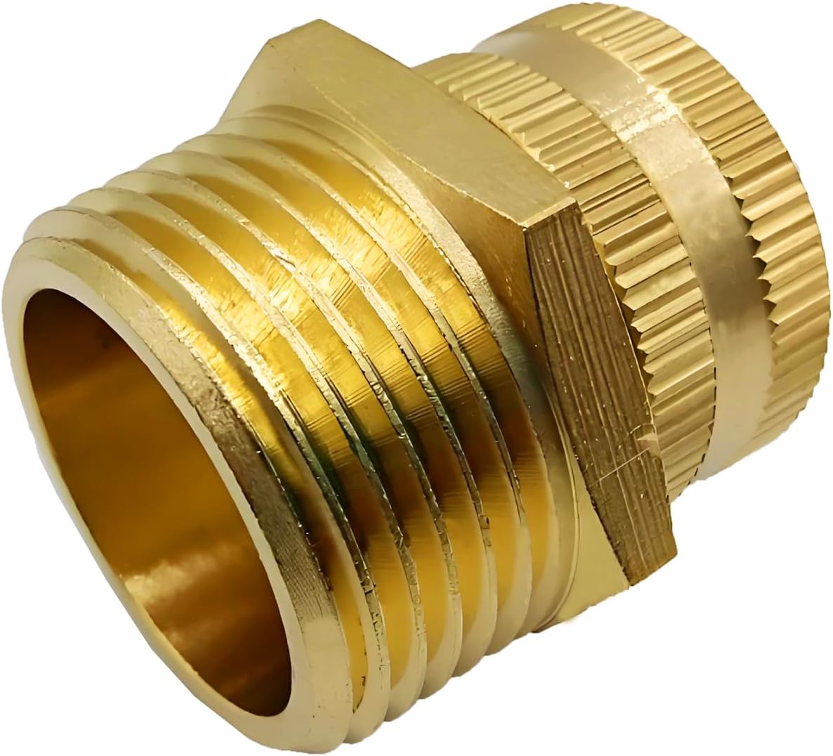 Brass 3/4" GHT Female x 1" NPT Male Thread Swivel Pipe Fitting Garden Hose Threaded to Pipe Threaded Adapter(Pack of to 2)