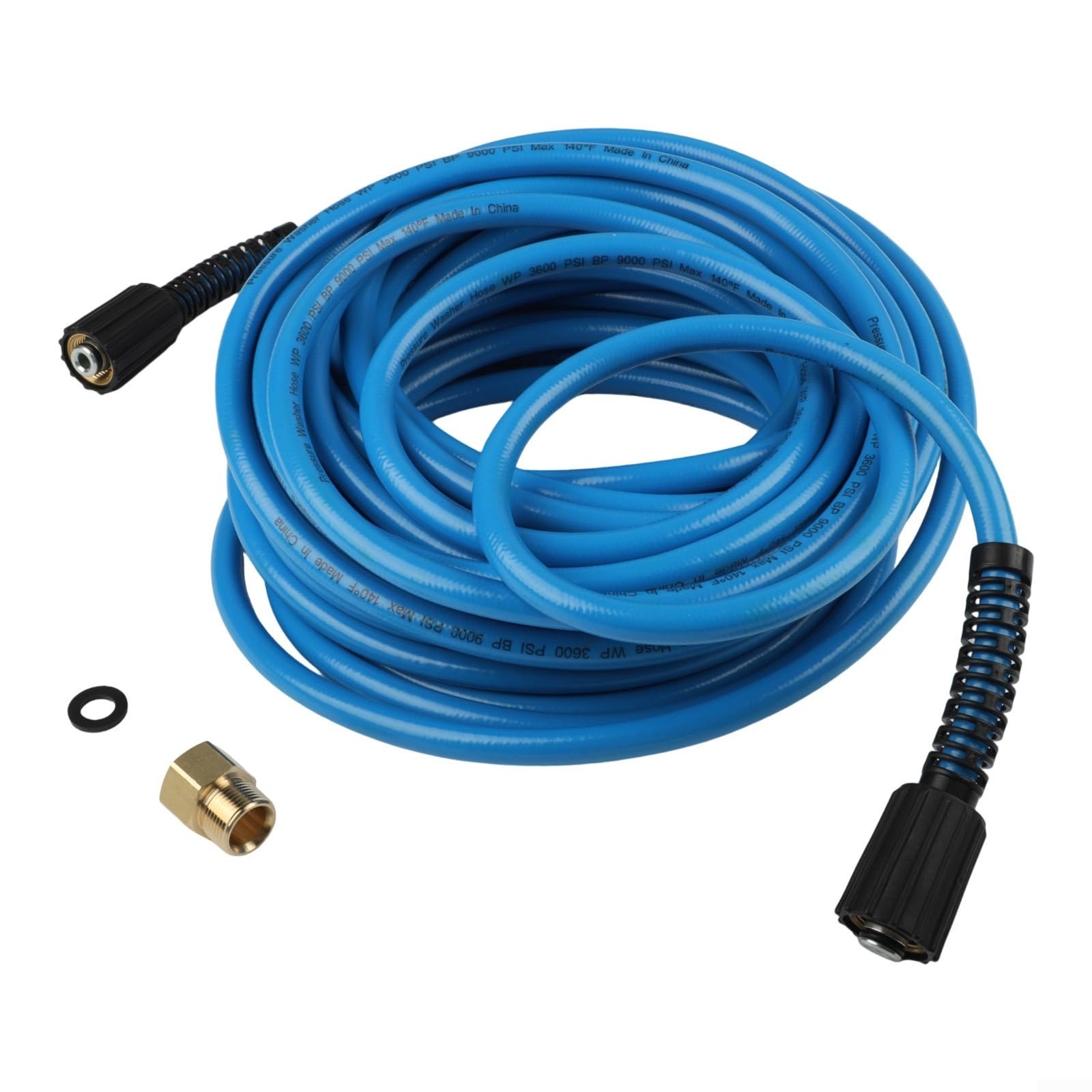 Manguera de extensión de lavadora de alta presión para accesorios M22, manguera de agua flexible de PVC de 3600 PSI con conectores, manguera de repuesto azul para limpieza doméstica y comercial (20