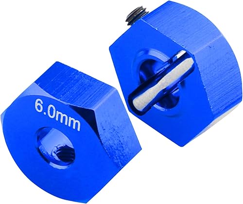 Miniatura 3 de HobbyPark Piezas hexagonales de rueda de aluminio de 0.551 in para Arrma 110 Granite 4X4, Big Rock, Senton, repuesto de AR310871 (azul marino)