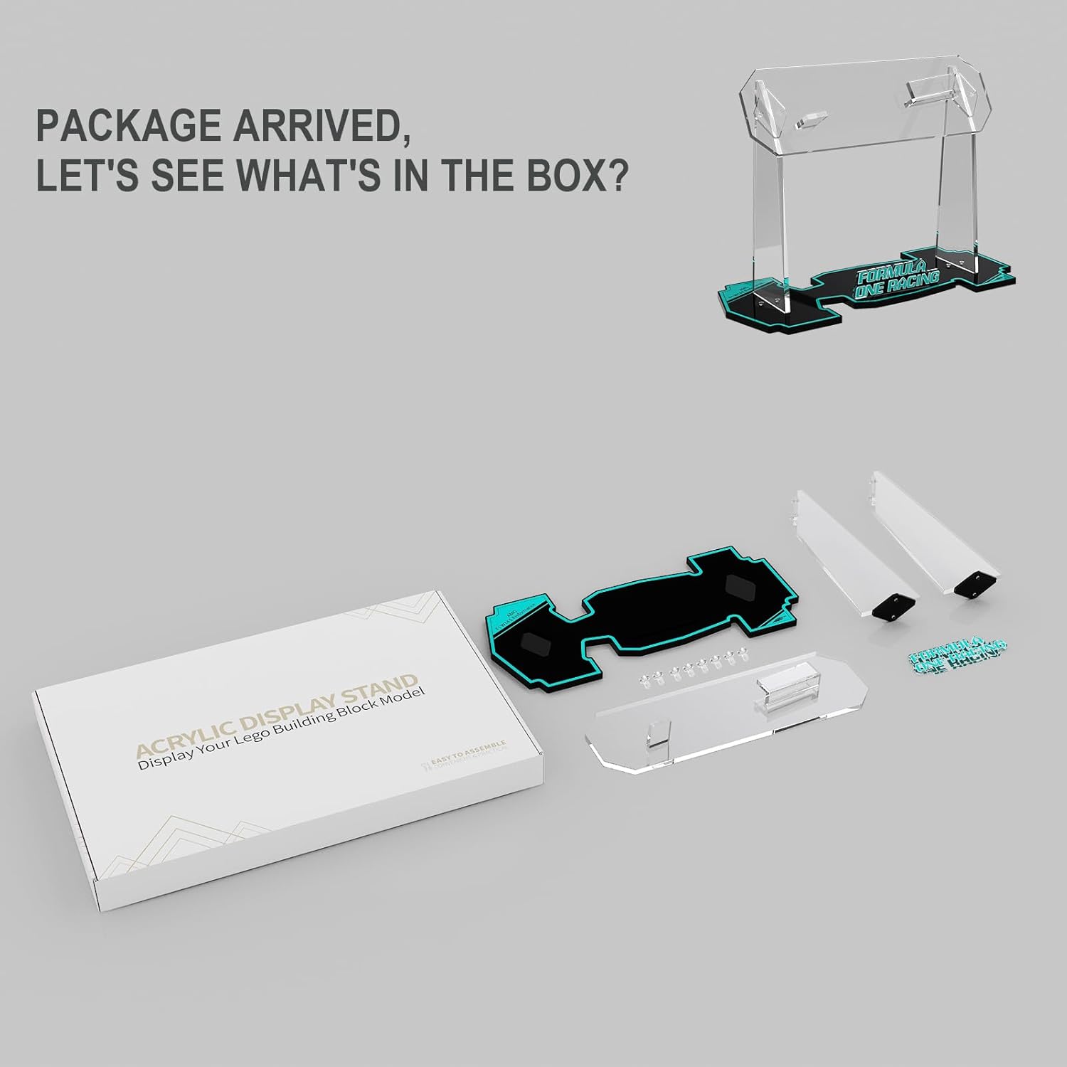 Acrylic Display Stand for Lego Technic Mercedes-AMG F1 W14 E Performance Race Car Building Set (Stand Only, No Model), Display Bracket for Lego 42171 Race Car Model