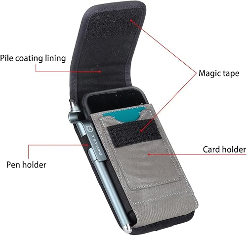 Miniatura 2 de Funda de nailon para teléfono con clip para cinturón con tarjetero para Samsung Galaxy S23 Ultra S22 Ultra Note 20 Ultra A42 A32 5G A21 A20S A14 A13