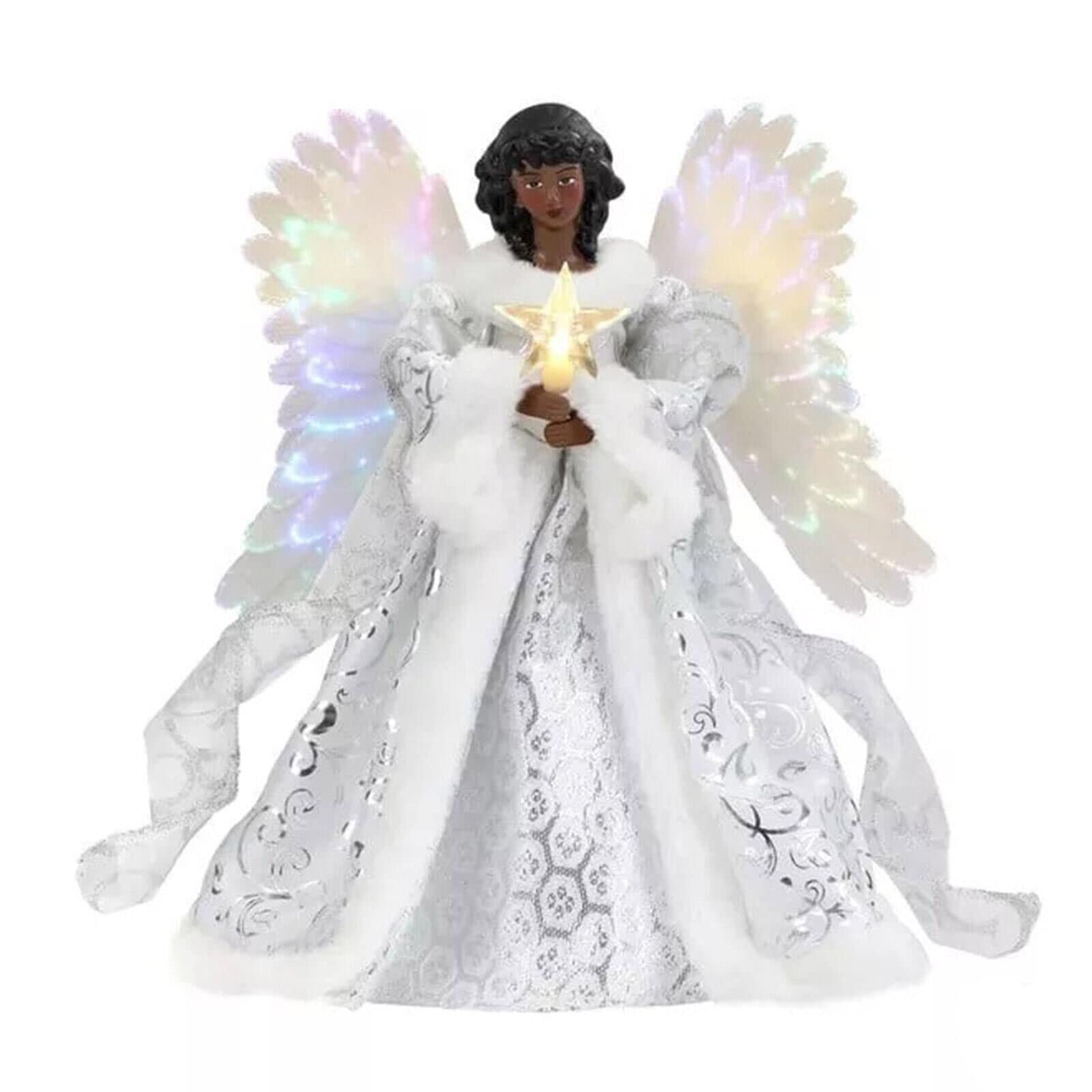 EliteKoopers 1Pcs Black Angel Fairy Christmas Tree Topper For Festive Xmas Tree Top Ornament Decoration Gift