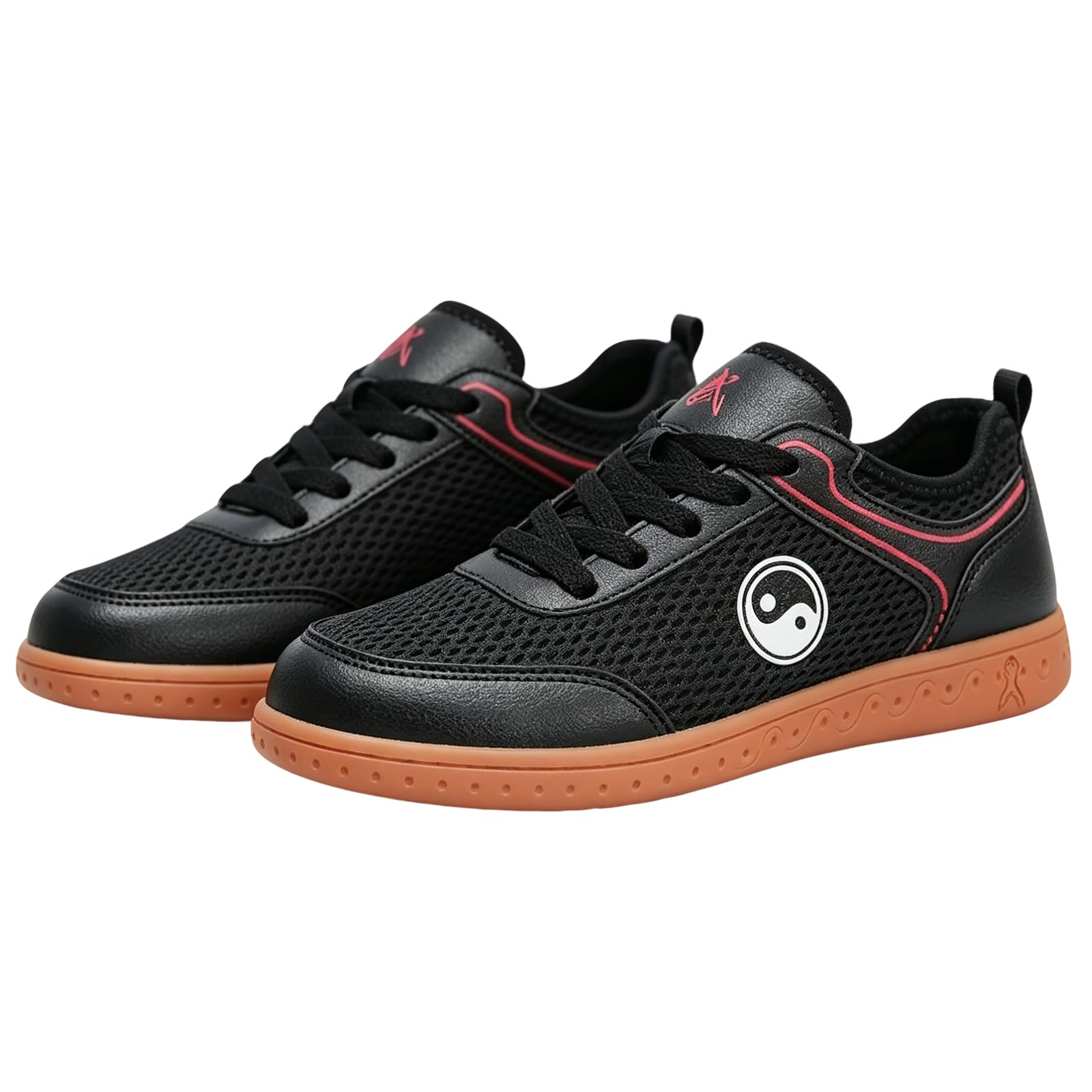 Zapatillas de Kung Fu tradicionales y flexibles con suela de goma color negro