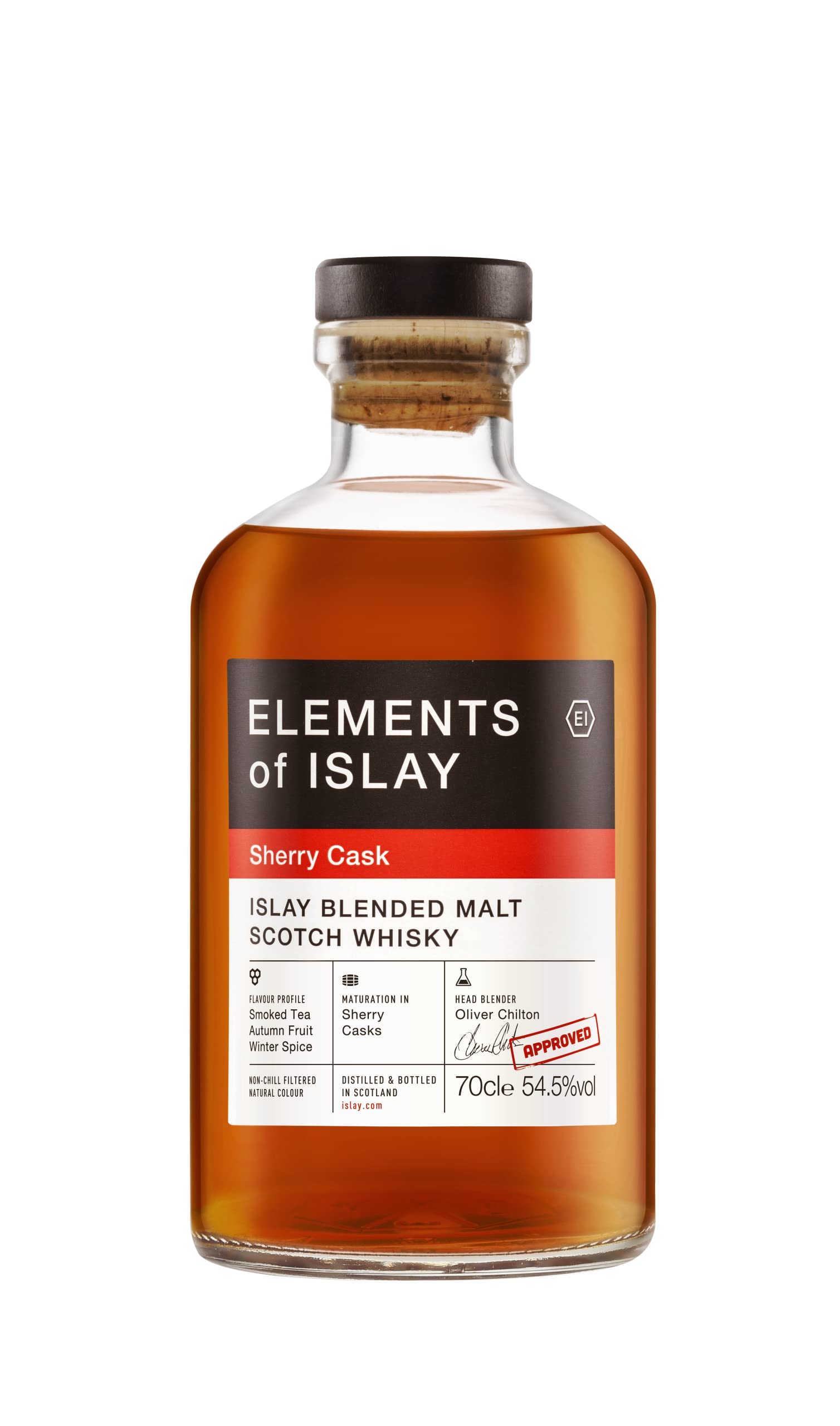 Elements of Islay Blended Malt Whisky - Sherry Cask | 70 cl | 46 percent | Notes of Rich Peat Smoke and Vanilla | Perfect for Gifting