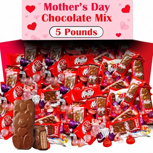 Mother's Day Chocolate Candy Bulk, 5 Lbs Mix, Individually Wrapped Mothers Day Candy Assortment,...