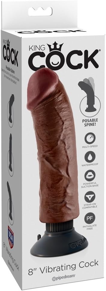 Pipedream Products King Cock 8 Inch Vibrating Cock, Brown