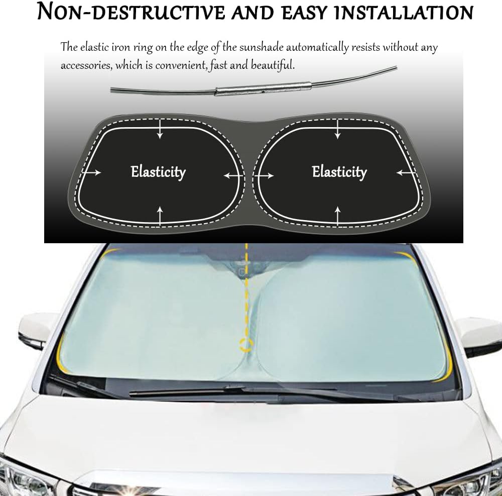 Car Front Windshield Sun Shade Foldable Sunshade Protector Custom Fit for Toyota 4Runner 2010-2023 2024 2025 Interior Accessories Sun Visor Protector Blocks UV Rays Keep Your Car Cooler(Silver)