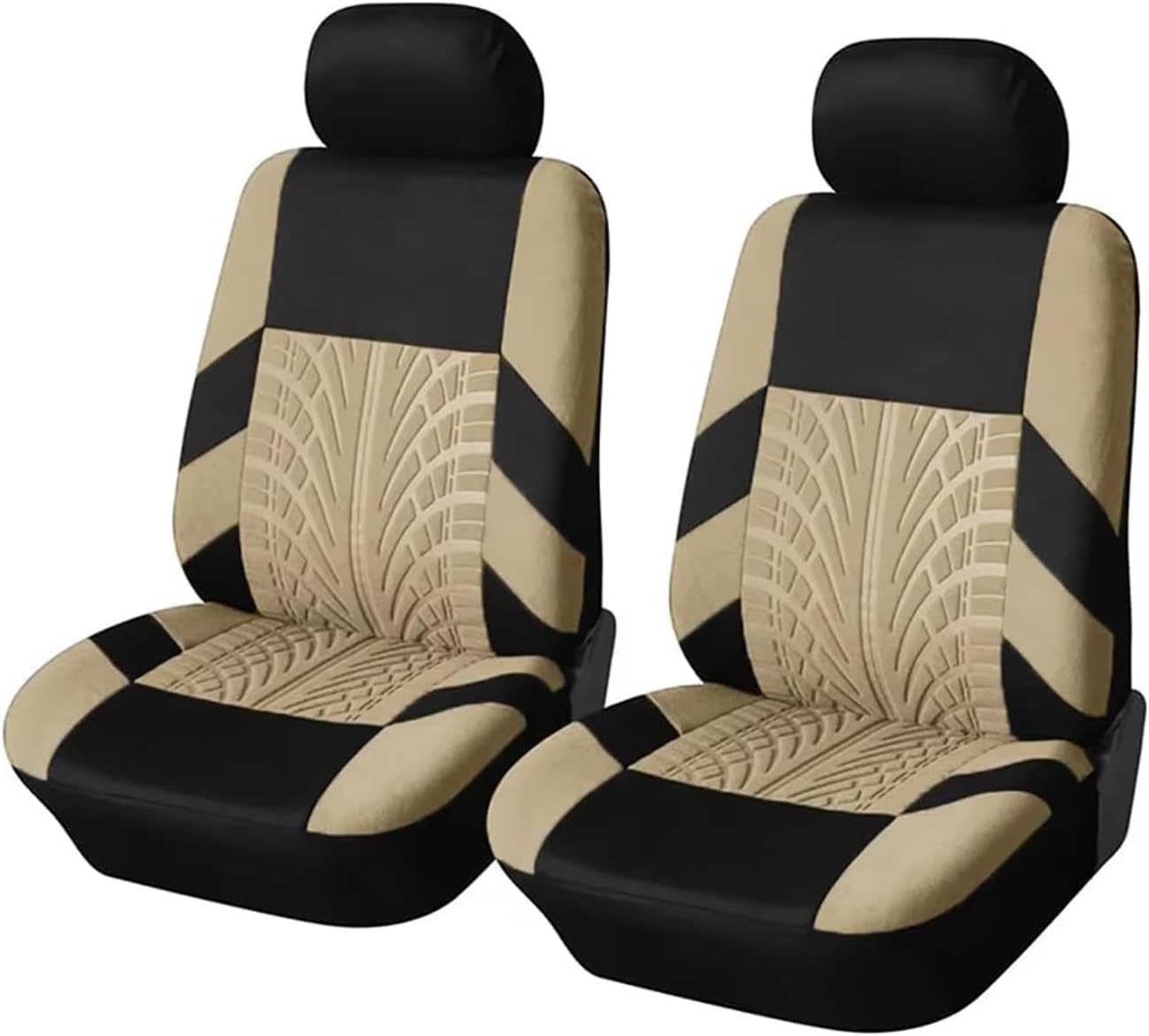 HDTTFECSK for Hyundai I10 I20 I30 I40 IX20 IX35 Tucson Kona EV Car Seat Covers Front Pair, Auto Seat Protectors with Tire Track Design, Airbag Compatible Interior Accessories,C