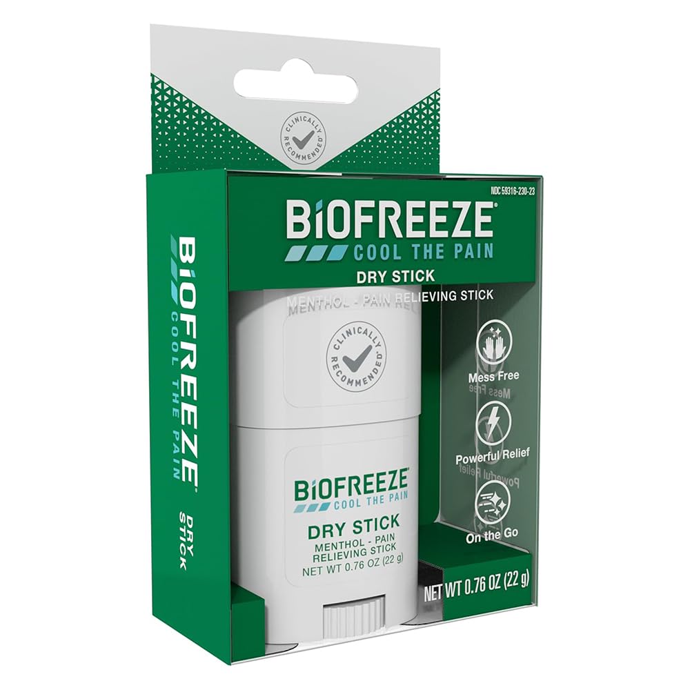 Biofreeze Dry Stick, Mess-Free Relief for Neck, Shoulder, Knee, Hip, Hand & Joint, Cooling Menthol Pain Relief Stick, 100+ Uses (Pack of 2) — Amazon image 4