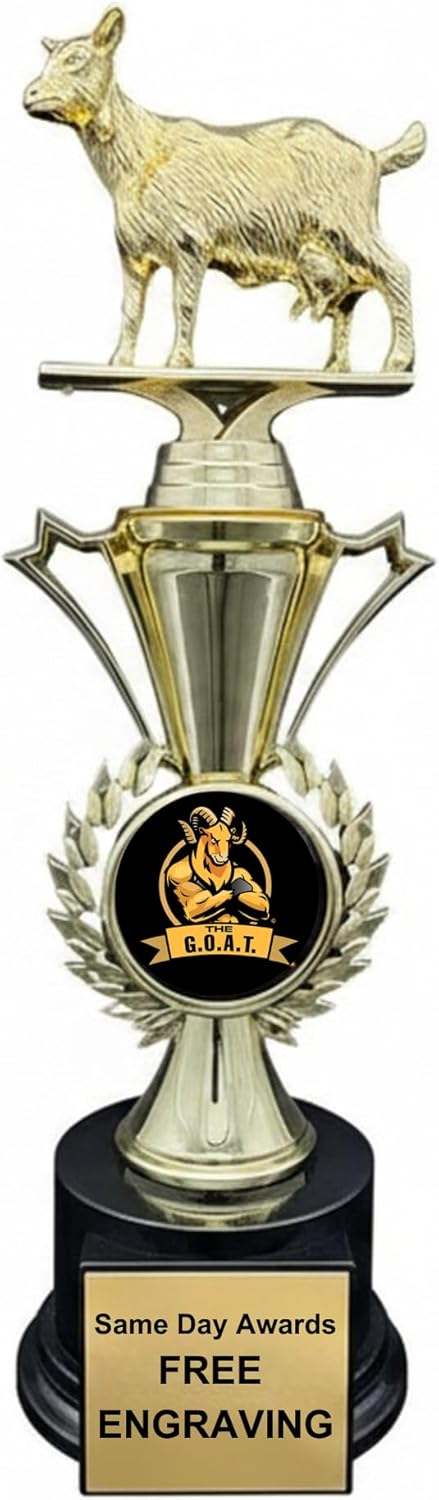 Ultimate Goat Trophy – 12.5 Inch Greatest of All Time Award for Sports Business Competitions MVP Champions