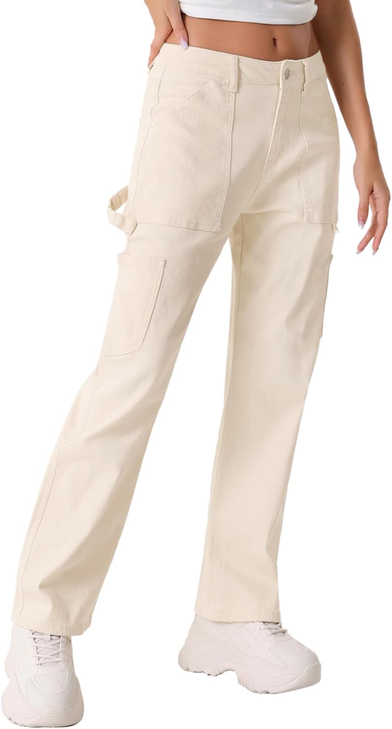 Allegra K Cargo Pants for Women's High Waist Baggy Y2K Street Casual Fashion Pants with Pockets
