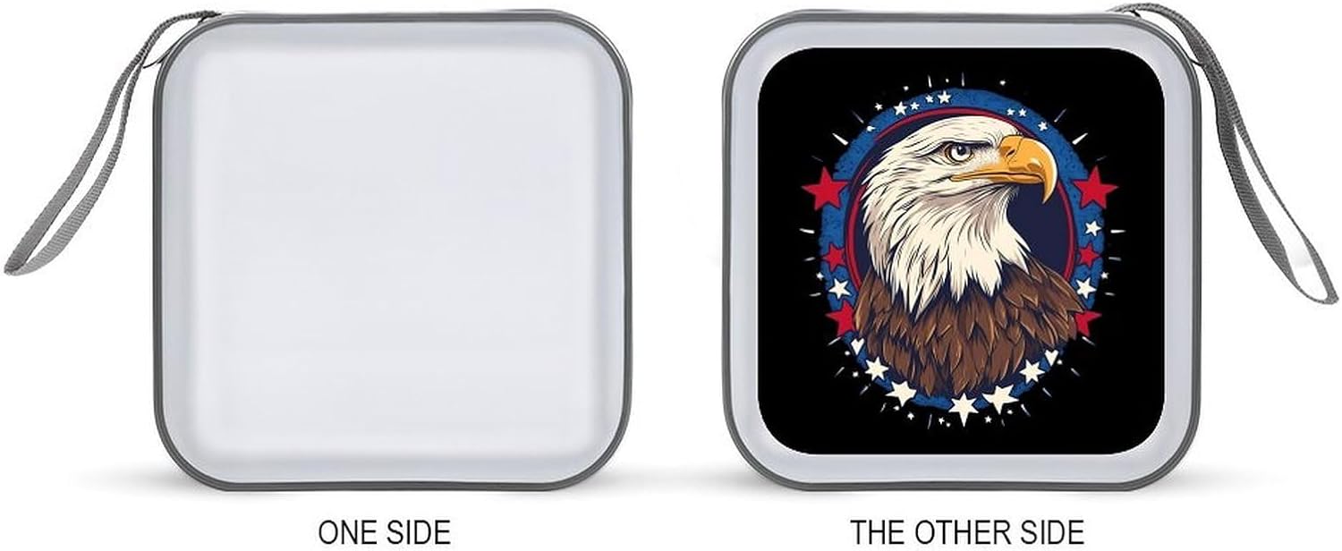 Bald Eagle1 4th of July Protective CD Case Storage Rack 40 Capacity DVD Holder Organizer Car Travel