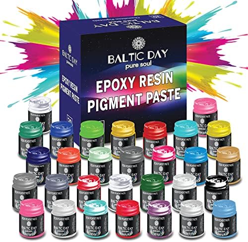 BALTIC DAY - Pigment Paste for Epoxy Resin - 30 Epoxy Resin Color Pigment (10.58oz Jars) Set - Epoxy Resin Pigment Paste - Liquid Epoxy Resin Dye - Epoxy Tint - Great for Resin Art, UV Epoxy Resin