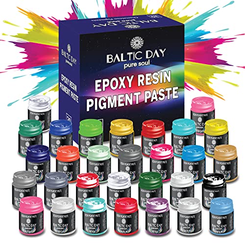 Baltic Day - Pigment Paste For Epoxy Resin - 30 Epoxy Resin Color Pigment (10.58Oz Jars) Set - Epoxy Resin Pigment Paste - Liquid Epoxy Resin Dye - Epoxy Tint - Great For Resin Art, Uv Epoxy Resin #TOP2