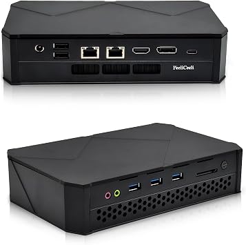 Mini PC Gaming, Ryzen 9 7940HS Mini Desktop Computer, 2x RJ45 i225V 2.5G LAN, HD+DP+USB-C Triple 4K Display, WiFi 6, BT 5.2, USB3.0, SD Card slot, Barebone NO RAM NO SSD