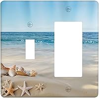 Vista 89 de Cubierta de Interruptor de Luz de 1 Gang con Escena de Flores de Grecia Mediterránea, Dispositivo Individual Basculante/GFCI, Placa Decorativa