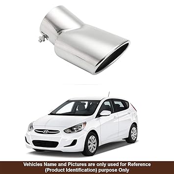 Oshotto Stainless Steel SS-009 Car Exhaust Muffler Silencer Cover Compatible with Hyundai Accent (Chrome)