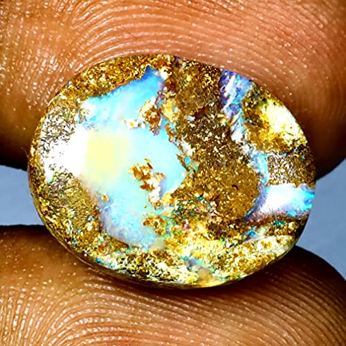 Opale naturelle d'Australie 7.53 ct, pierre précieuse boulder multicolore de Koroit