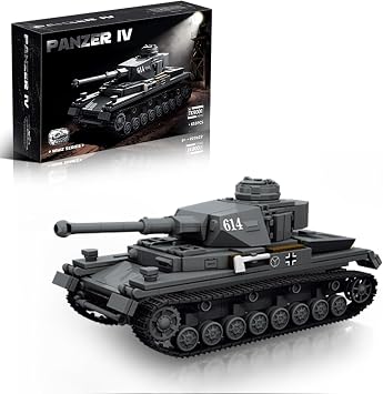 WW2 Panzer IV Tank Building Set for Adults, 135 Historical Military Vehicle Model, Collectible Army Display and Gift for Military History Enthusiasts- Compatible with Lego Tank 653 PCS