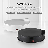 Andoer Elektromos Forgótálca 30 cm - 360° Forgatható LED Világítással, 60 kg Teherbírással, Távirányítóval - Ékszer, Termék Bemutató, Fotózás 8