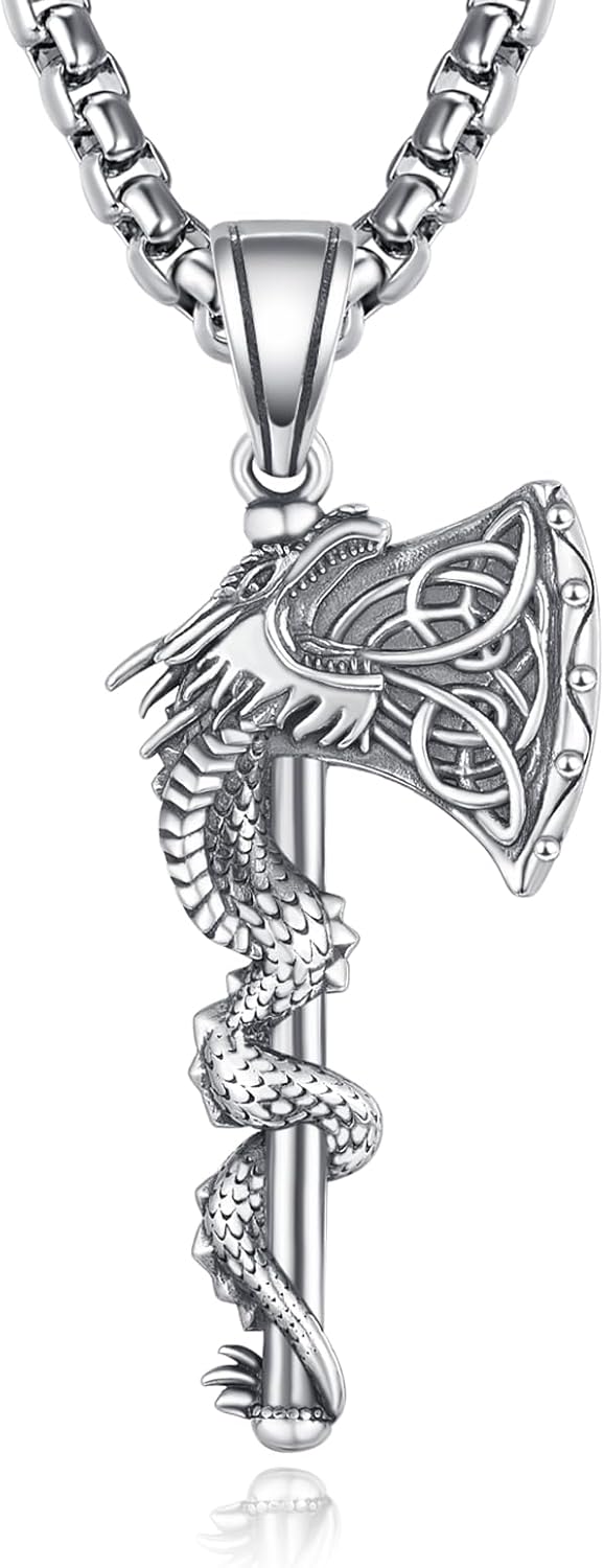 Viking Necklace for Men 925 Sterling Silver Pendant Jewelry Gift