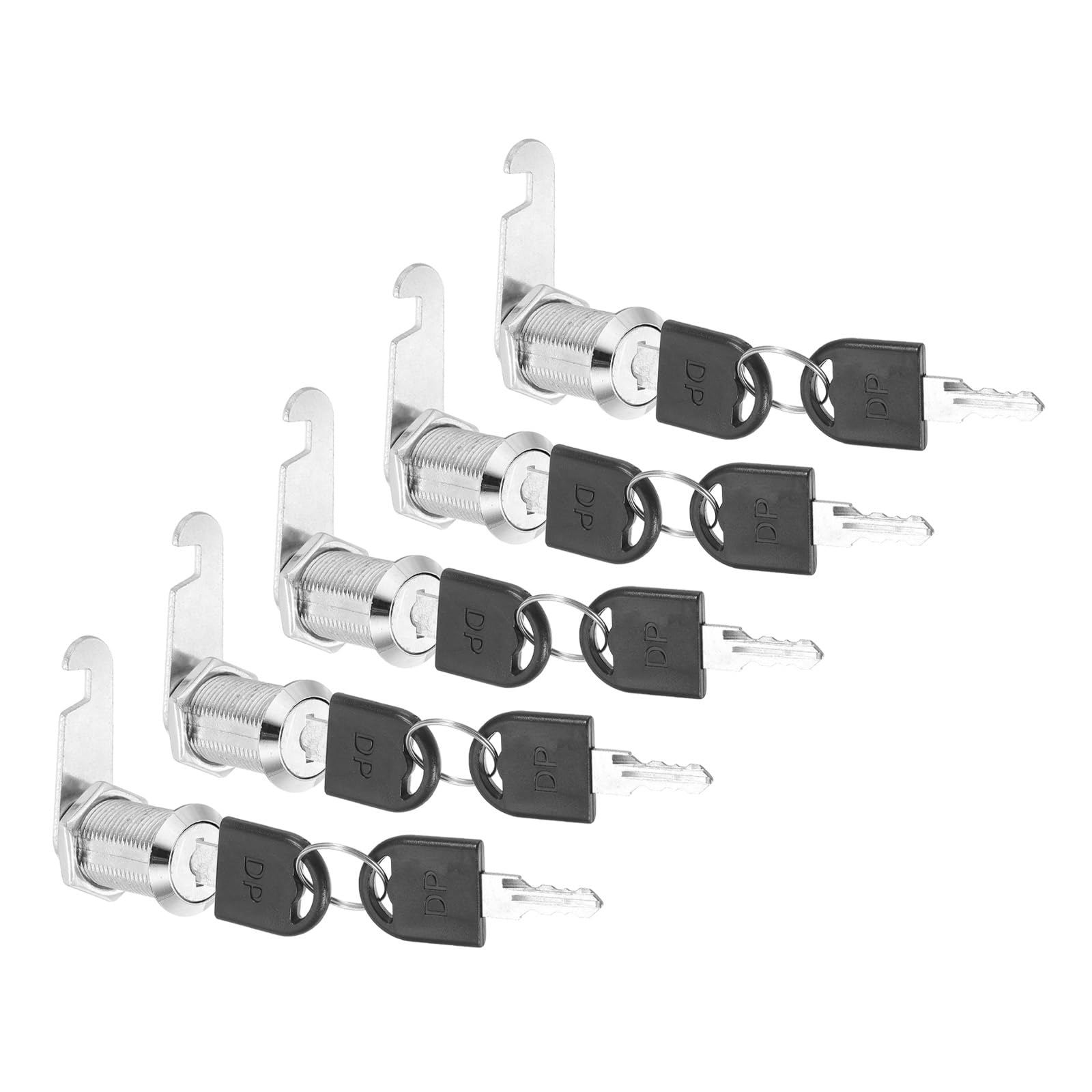 PATIKIL Cabinet Lock with Keys 5 Pcs 1-3/16"(30mm) Cam Locks Zinc Alloy Tool Box Lock Replacement Keyed Alike for Drawer Cupboard Household Mailbox RV Door Lock