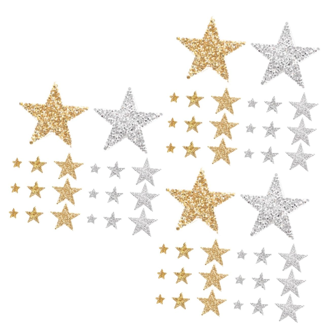 Gadpiparty 3 Set Toppe Decorative Termoadesive Forma Stella Glitterate Per Riparazione Abbigliamento Utili Per Vestiti Borse E Accessori Fai Da Te 30 Pezzi * 3