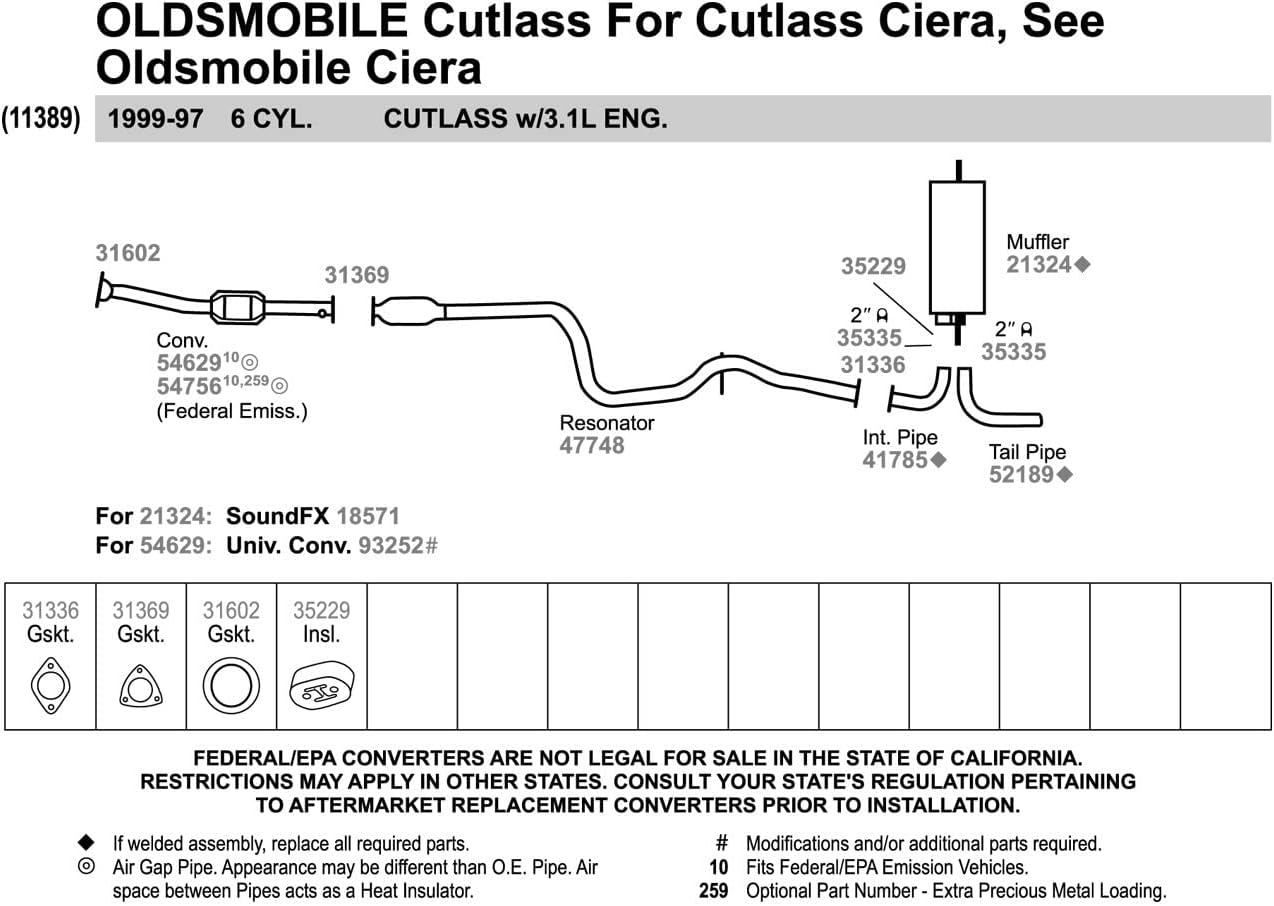 Walker 41785 Exhaust Pipe 2" Outlet (OD) for Chevrolet Malibu
