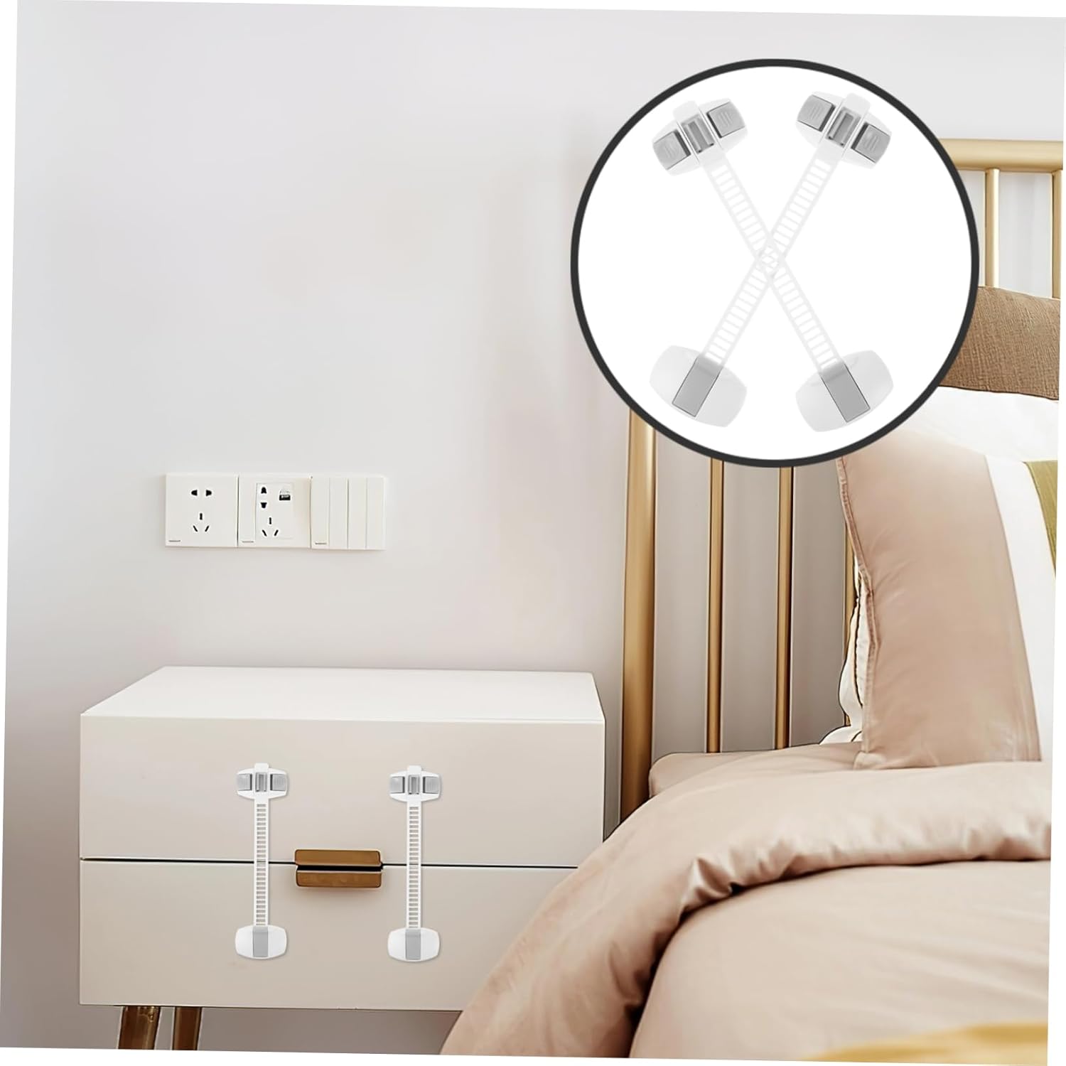 Hemoton 10pc Multifunction Protective Boy Lock Grey Hand Safety Device for Cupboards and Wardrobes Easy Adult Access Anti-pinch Design