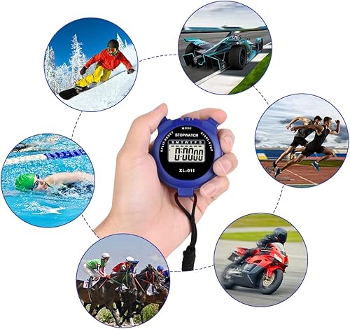 Miniatura 7 de Vicloon Temporizador digital, temporizador deportivo simple con pantalla grande, cronómetro dividido de una sola vuelta, reloj de 1224 horas con