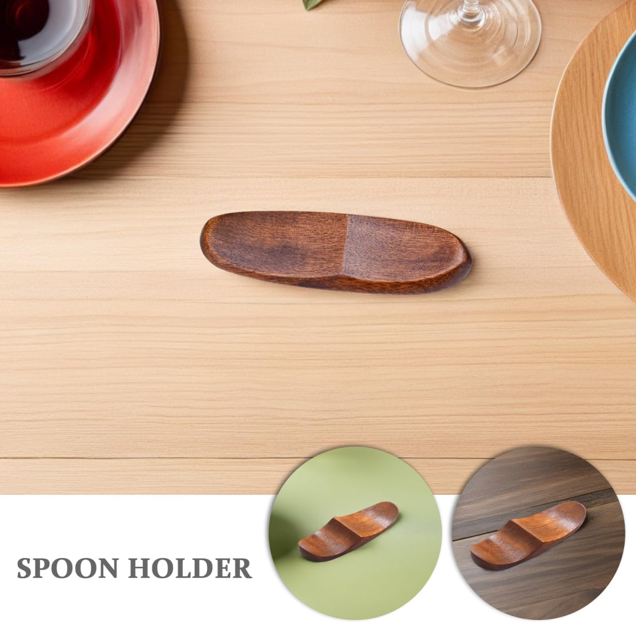 SHOWERORO Japanese Style Wooden Chopstick Rest Set 30 Pcs Rustic Chopstick Holders and Spoon Fork Stand for Kitchen Dining Table Decoration