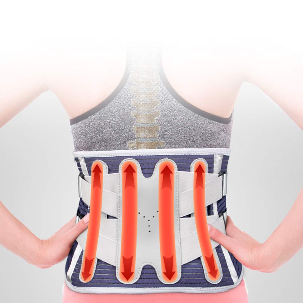 Cinturón de Soporte Lumbar, Soporte en la Espalda, Dual Adecuado Faja médica para Espalda para el Alivio del Dolor de Espalda Baja y la prevención de Lesiones,M