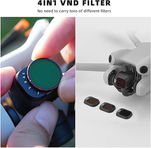 Miniatura 3 de BRDRC Filtros ND Mini 4 Pro, juego de filtros ND variables ND4-ND32 (2-5 paradas) ND64-ND512 (6-9 paradas) para accesorios de lente DJI Mavic Mini 4