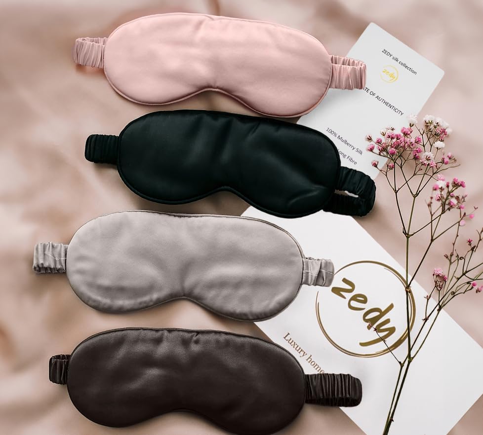Miniatura 5 de ZEDY Máscara para dormir 100% seda, antifaz para dormir para mujeres y hombres, 0.866 in, seda de morera, de lujo, suave, cero presión, para yoga,