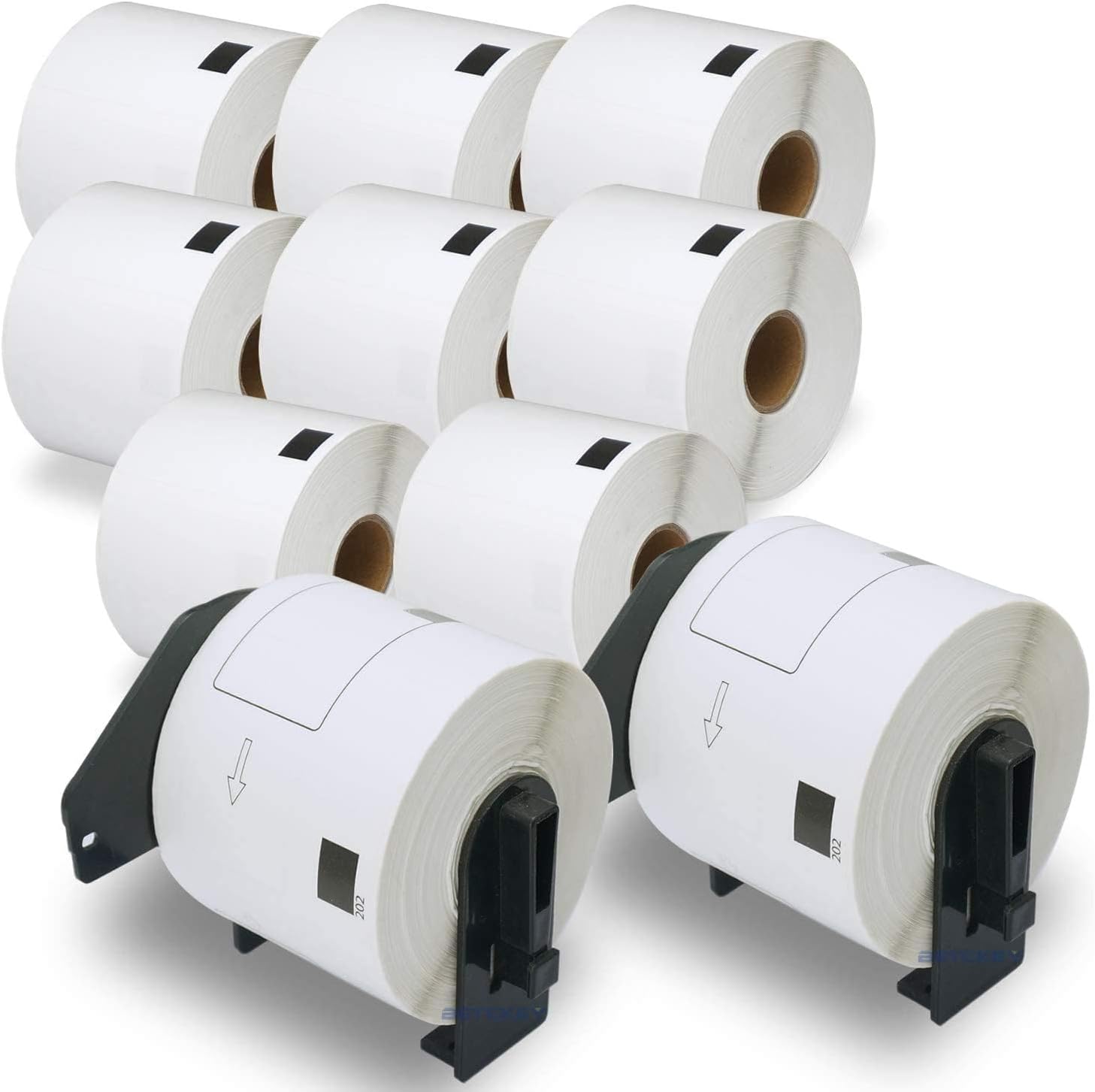10 Rolls DK-11202 Labels with ONLY 2 Reusable Label Holders, 62mm x 100mm, 3000 Shipping Labels Using for Ql Label Printers