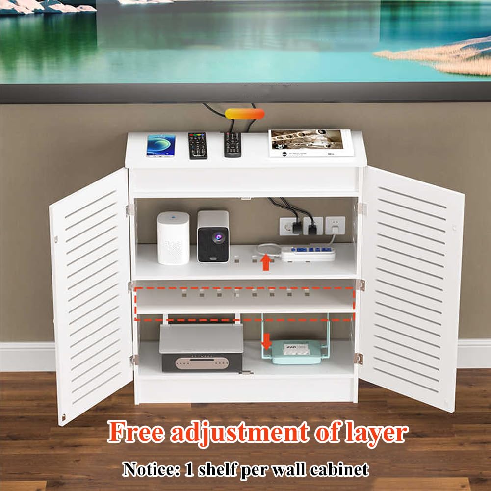 Walnut Finish Electronics Organizer Floor Standing Router Storage Box ...