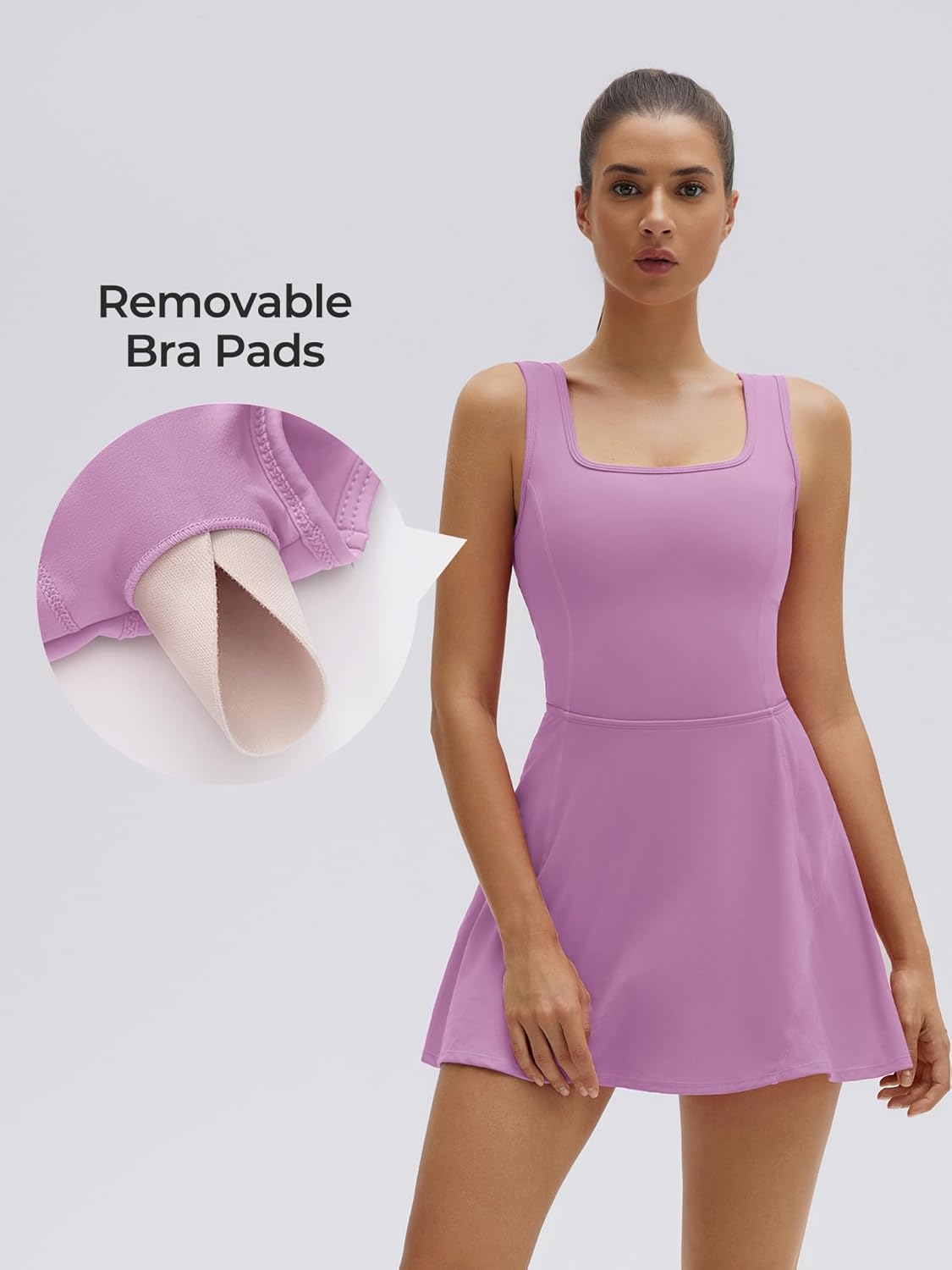 SUUKSESS Womens Tennis Dress with Built in Shorts and Bra Easy Peasy Athletic Dresses Golf Workout Active