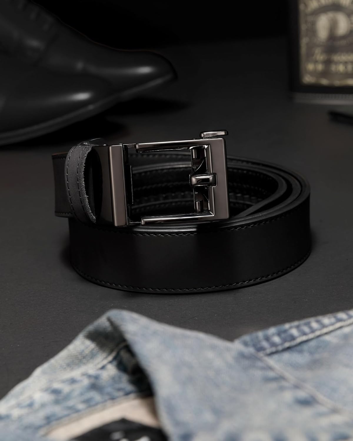 CHAOREN Leather Ratchet Belt Men - Mens Belts Casual Accessories for Every Occasion (35mm) - Image 5
