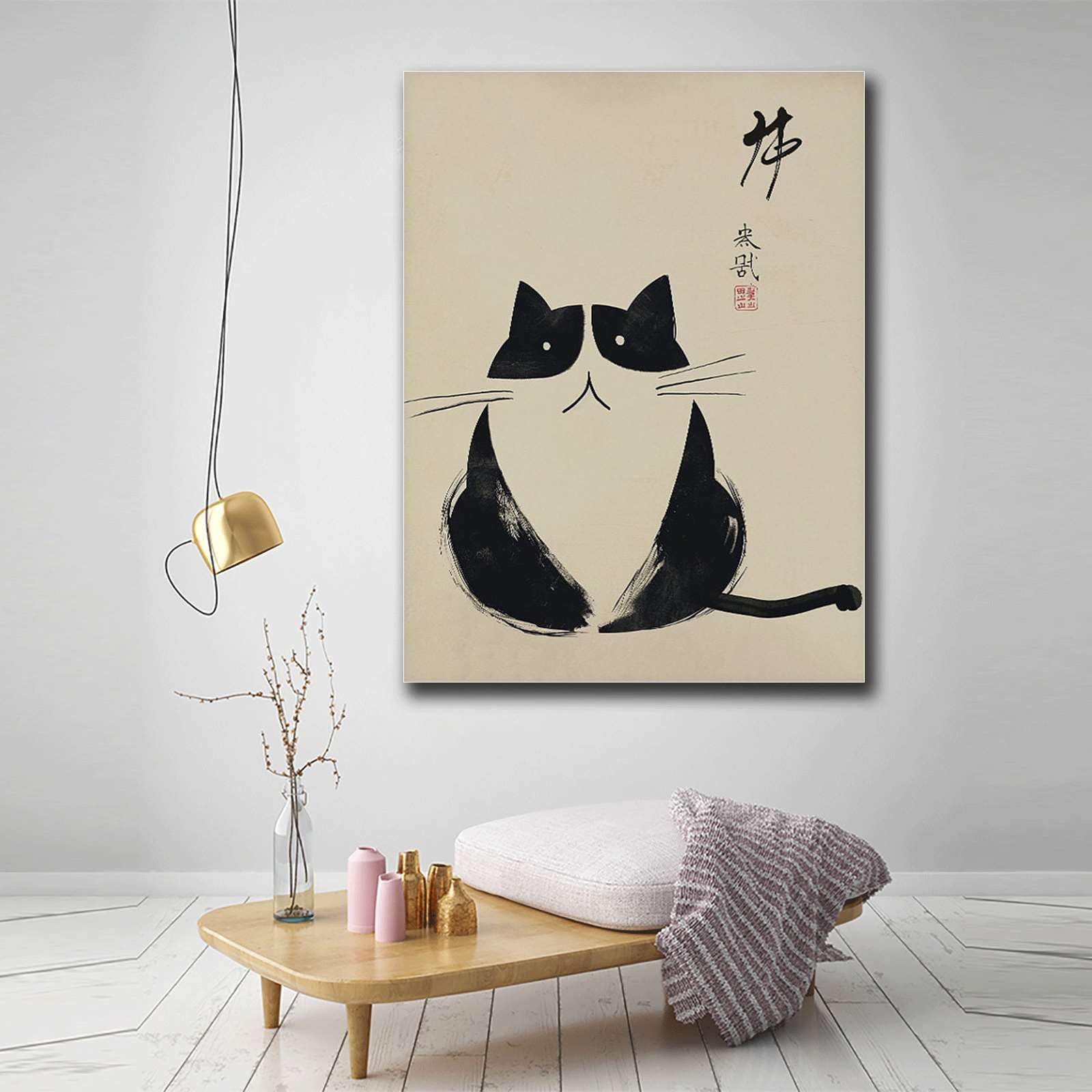 絵画　【壁掛け　Atukoさん】　THE cats Amazon.com: HSCFWYLN Poster Wall Art Picture Matsumoto Hoji Cat