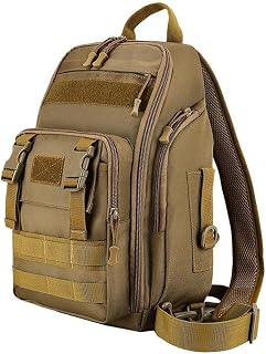 Springwillfly Bolsa impermeable para señuelos de pesca, bolsa cruzada para actividades al aire libre, almacenamiento organizado (marrón)