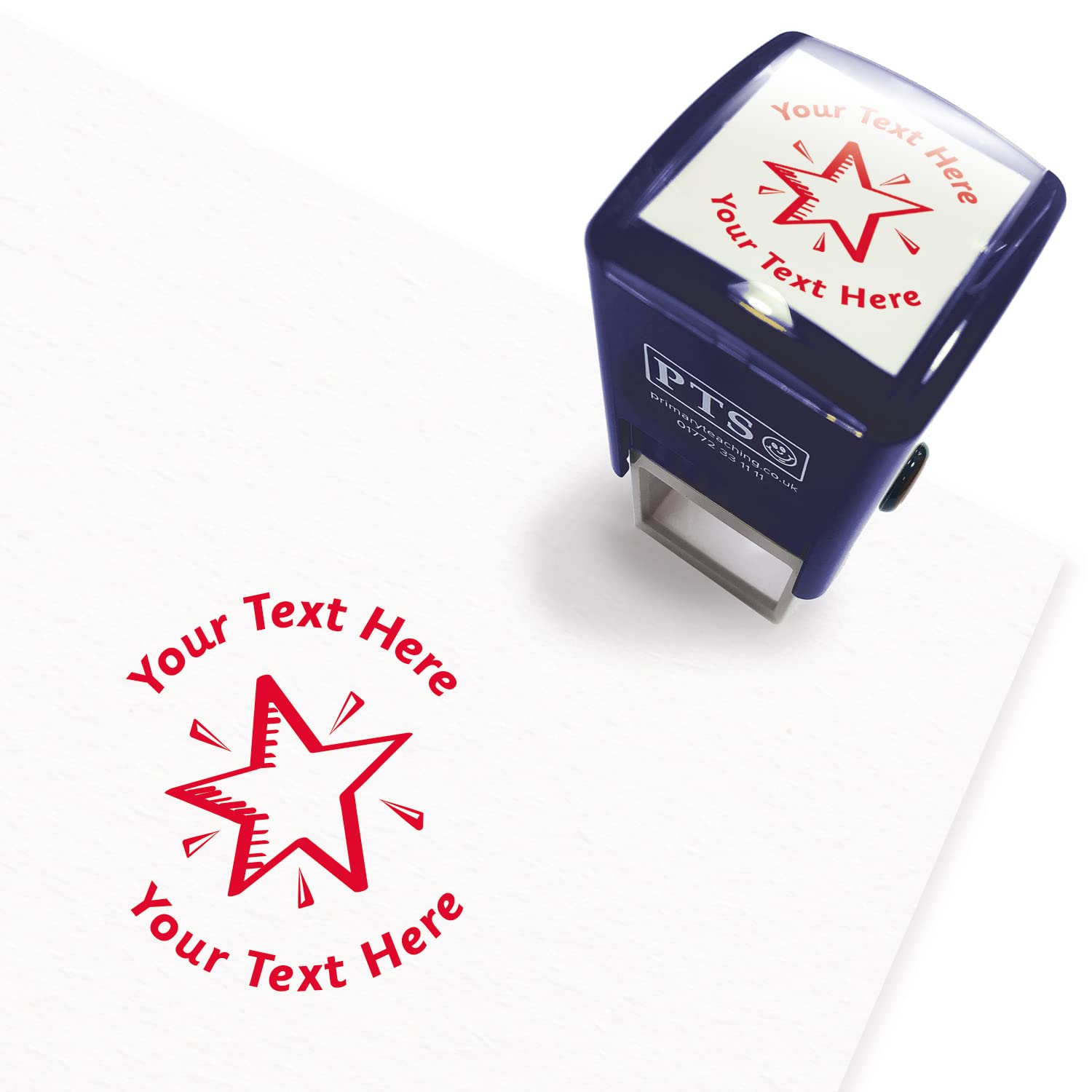 Personalised Star School Teachers Reward Feedback Marking Stamper Stamp 25mm Primary Teaching Services (Red)