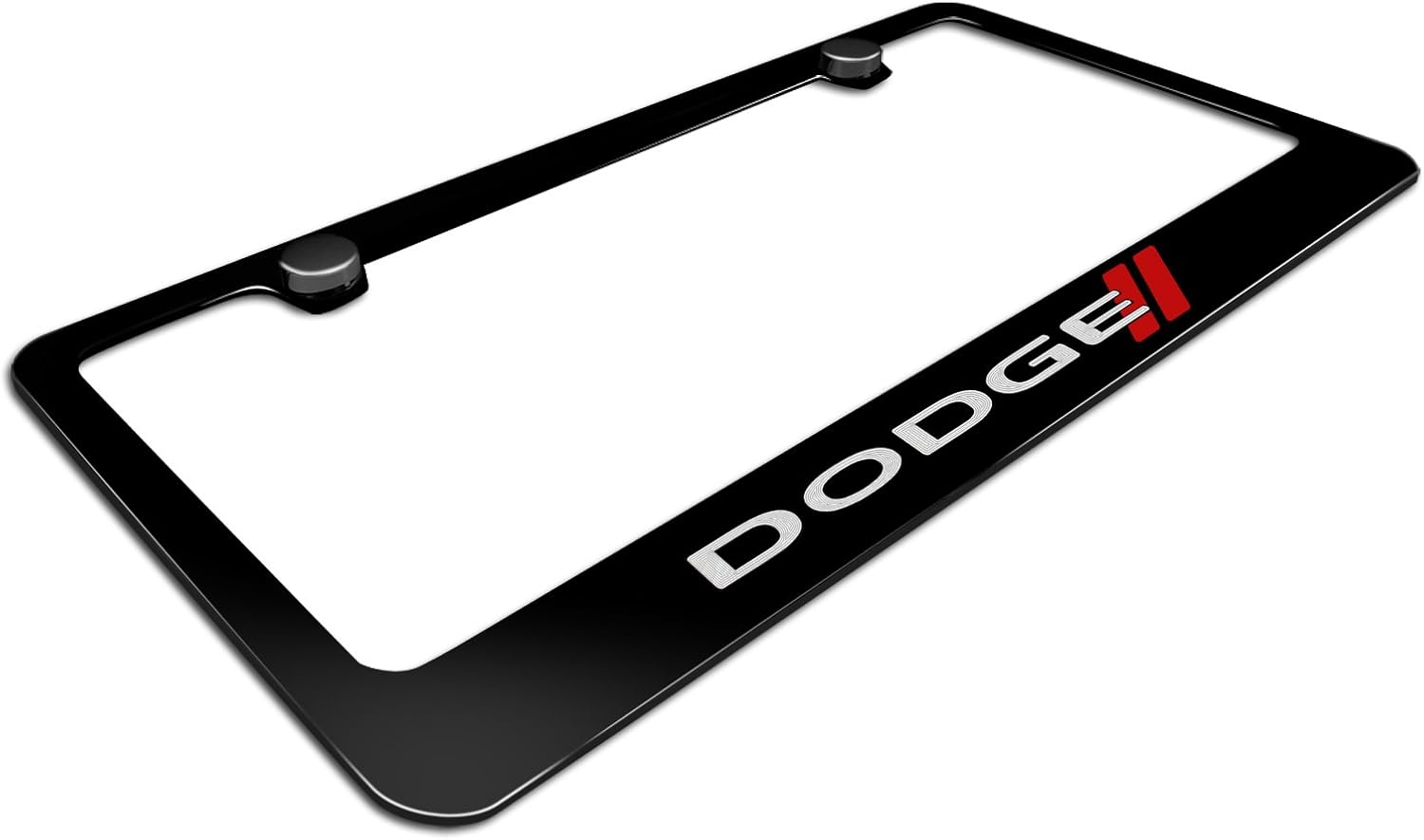 Dodge New Logo Black Metal License Plate Frame, Licensed Product