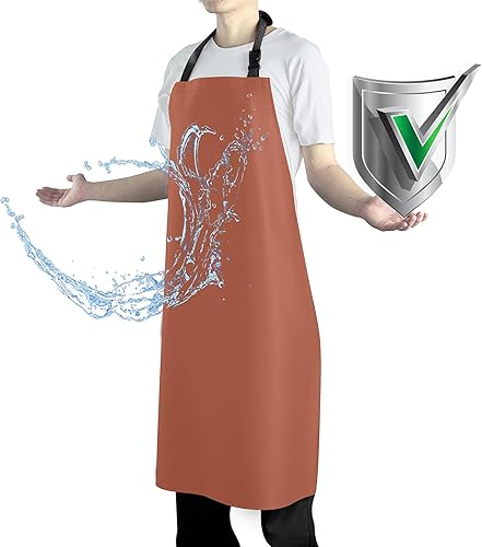 Miniatura 11 de Delantal impermeable con cómodo babero ajustable de goma de vinilo para lavavajillas, delantal resistente para hombres y mujeres lavavajillas Azul